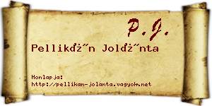 Pellikán Jolánta névjegykártya